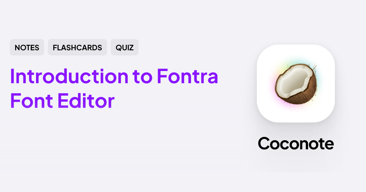 Introduction to Fontra Font Editor | Coconote