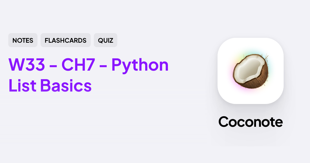 Week_3-3 - CH7 - Python List Basics | Coconote