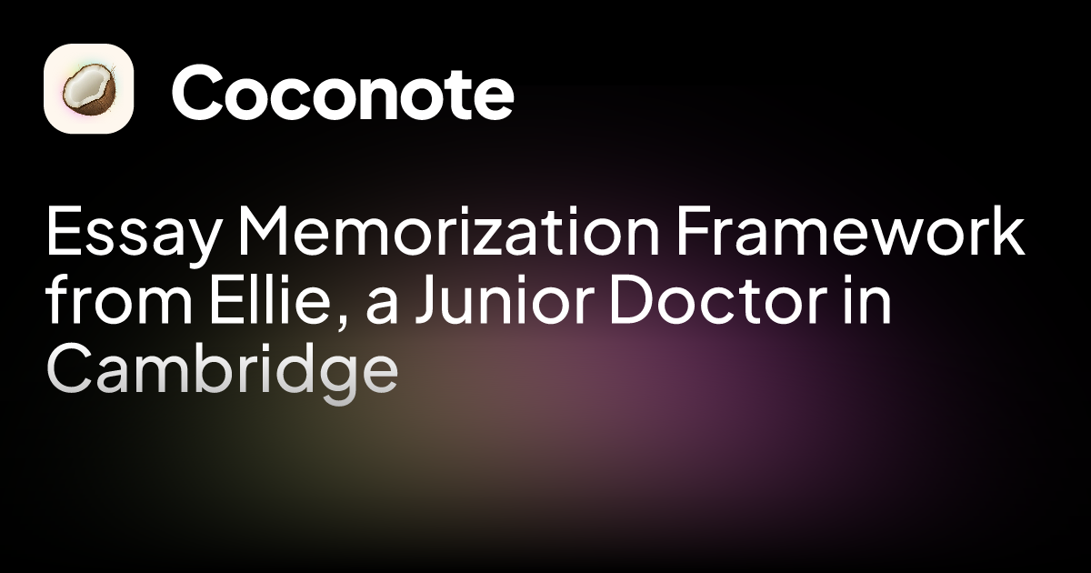 the essay memorization framework